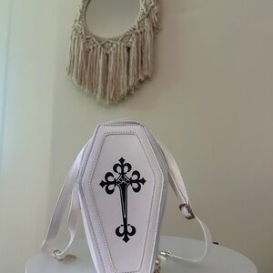 MAD engine White Coffin-Shaped Crossbody Bag